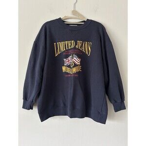 Vintage 90s Limited Jeans Worldwide Crewneck Sweatshirt Size Small